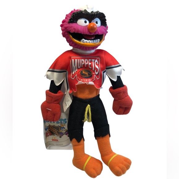 Vintage 1995 Hockey Animal Muppets with Skates and Helmet McDonalds Original Tag - Picture 1 of 9